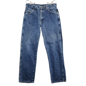 Wrangler Men's Regular Fit Straight Leg Jeans Blue 32x30 Medium Stone Cotton